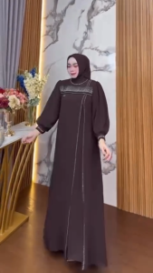 COD Karina Dress Ceruty Babydoll Payet Dress Wanita Terbaru Kekinian Gamis untuk Kondangan Viral