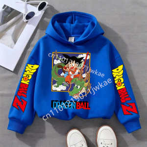Bandai | Cartoon Pattern Clothes Clothing Kids Gift Dragon Ball Thick Hoodies for Children Goku Anime Sweatshirt Boys Girls Hoodie