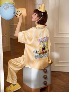 Cool Summer Outdoor Sleepwear Cartoon Short Sleeve and Long Pants Set