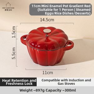 MODERN SWEETHOME | Mini Enameled Cast Iron Steamer & Casserole One-Person Use