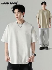 Wood soon | Embroidered Letter Loose Cooling T-Shirt