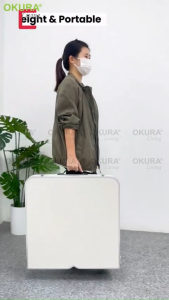 OKURA MDF Table Top Aluminum Frame Leg Foldable Indoor Outdoor Camping Picnic Table Portable Table / Meja Lipat berkelah Foldable Height Adjustable Table - Lazada