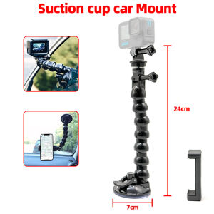 Windshield Suction Cup Car Mount Bracket Flex Clamp Arm For GoPro hero 13 12 11 10 9 8DJI OSMOAUSEKSJCAM Action Camera Accessories