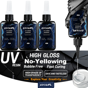 LOOLIFL uv resin epoxy glue Crystal Epoxy Resin UV Glue DIY Jewelry Making Quickly Drying Harder Glue UV Lamp Accessories 50g