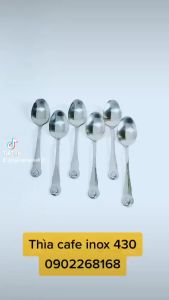 Thìa cafe muỗng cà phê inox không gỉ sáng bóng cán giọt lệ dài 13.5cm