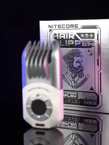 Electric hair clipper with 5-level adjustment sharp stainless steel blade easy operation R-shaped design dual protective head USB charging for men.