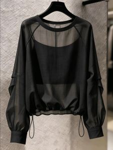 NUMEN BUTTON | Big Size Loose Drawstring Teeshirt Slim Fit Unique Style