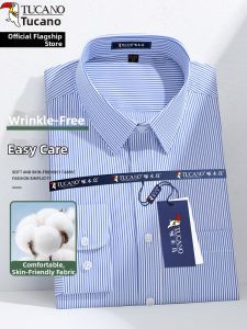 TUCANO | Wrinkle-Resistant Business Striped Long Sleeve Mens Shirt