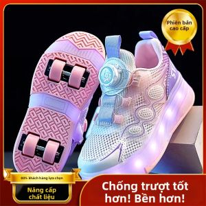 Giày Trượt Bánh Lăn Hấp Thở Phản Quang Mùa Hè cho Bé Gái