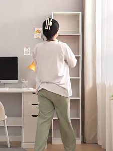 [Original 24 hours delivery] 5/6 Layer Narrow slit Bookcase Modern Small Bookshelf Display Stand Floor Cabinet Home Simple Solid Wood Storage Cabinet shelf