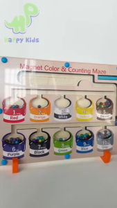 Bảng gỗ giải đố mê cung nam châm học màu sắc số đếm