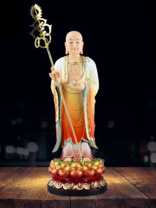 Home Decor Buddha Statue Resin Cast Grotto King Bodhisattva Figure Desktop Ornament Chinese Classical Style Living Room Decoration