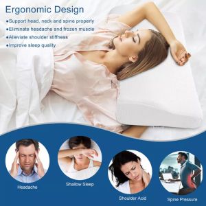 Memory Foam Cervical Neck Pillow Sleep Massager Pillow Neckrest Bedding Pillows Orthopedic Pillow for Neck Pain