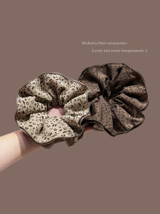 Korean Style Large Four-Layered Leopard Print Hair Ties Womens Low Ponytail Hair Bands Ball Head Rope Daily Hair Accessories