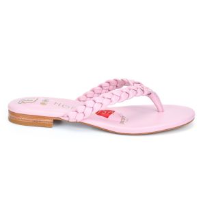 HOPE ROZA (ROSA) - LUNA Women Round Toe Braided Leather Sandal - Soft and Anti Slip Sole - Pink