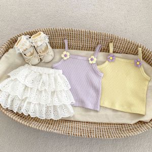 Cool Summer Kids Dresses Skirt Set Sleeveless Top