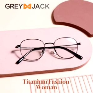 Grey Jack Frame Kacamata Model Kotak Fashion Simple Bahan Titanium Ringan Kokoh Bisa Minus Antiradiasi Blueray Bluecromic 98496