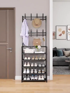 BEASTLAND Shoe Rack Organizer Shoes Rack Shoes Organizer with Storage Multifunctional Floor Coat Rack Hat Rack Indoor