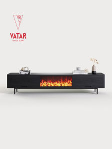 VATAR | 3D Dynamic Flame Home Storage Real Wood TV Cabinet Fireplace