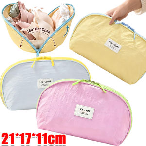 Japan Style Portable Underwear Storage Bag / Large Capacity Separate Zipper Pouch / Large Opening Lightweight Travel Organizer / for Cosmetic Bra Underwear Socks