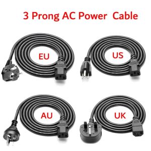 1.5M 3M 5M AC Power Cable Cord 3 Prong Connector EU US AU UK C13 Charging Line For Electronic TV Computer Printer Radio Laptop