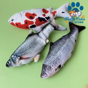 Hello Cutie- Mainan kucing ikan elektrik Electric fish cat toy realistic fish USB rechargeable jumping fish cat toy