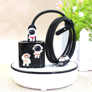 Apple 17Pro 16Plus Data Cable Protection Cover 20W Charger Line Anti-Break iPadAir Winding Line Digital Accessories Carrying Case