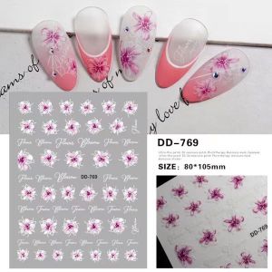 Sticker 3D dán móng tay nail các mẫu hoa Trắng hoa viền siêu Hot bán chạy lên móng cực xinh