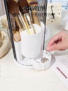 ที่ใส่แปรงแต่งหน้าแบบหมุนได้ ใส่ดินสอเขียนคิ้ว ลิปสติก เครื่องสำอาง กล่องใส่แปรงแต่งหน้า ที่เก็บแปรงแต่งหน้า 5 ช่อง มาพร้อมฝาปิดใส แข็งแรงดีไซน์น่ารัก สวยงามน่าใช้งาน ป้องกันฝุ่น (makeup brush box)