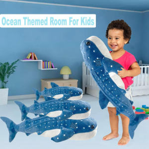 75CM Large Fish Toy Marine Life Whale Shark Stuffed Toy Children Plush Bed Toy Star Whale Stuffed Doll For Girls