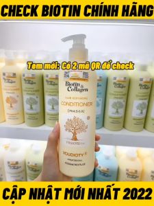 Dầu gội xả phục hồi chống rụng tóc Biotin Collagen Voudioty trắng 1000ML