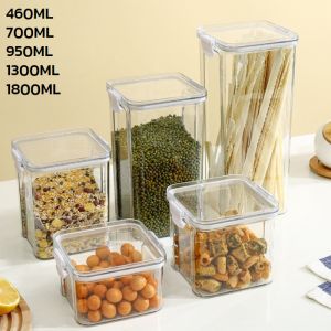 กล่องสูญญากาศ กล่องถนอมอาหาร กล่องเก็บอาหารแห้ง กล่องข้าวสาร กล่องเก็บอาหาร เก็บขนม อาหารแห้ง 460ml 700ml 950ml 1300ml 1800ml กันความชื้น lululight