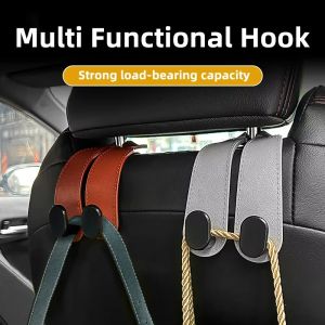 2pcs Car Headrest Hooks Hanger for Bag Seat Back Organizer Holder Clips Auto Fastener Hooks Car Storage Hook Mobile Phone Holder
