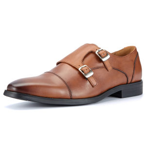 Mens Monk Strap Formal Leather Slip-On Oxfords Designer Party Wedding Dress Shoes in Classic Black Brown And Dark Brown