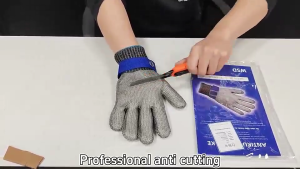 Sarung Tangan Pelindung Keselamatan Anti-Pemotongan Kawat Baja & Tahan Karat