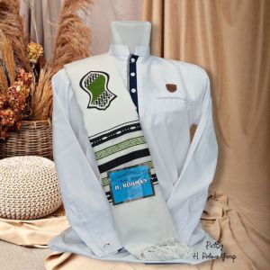 Syal Selendang Sorban Pria Trompah Hitam Pekat Rida Solo Surban Santri Panjang