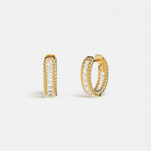 Gold Twist Design Circle Earrings