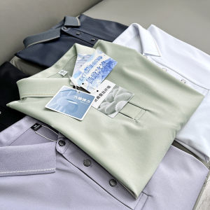 Cool Touch Silk Polo Shirt Mens Casual Breathable Short Sleeve Fashion Urban Style Summer Business Lightweight Pookytage