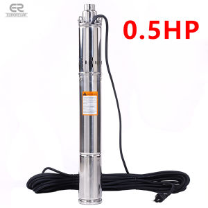 220V Deep Well Submersible Water Pump Stainless Steel Screw Type Bore Pump Heavy Duty Submersible Pump 100% Copper Motor