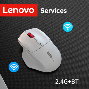 Lenovo | Lenovo Ergonomic Wireless Mouse Game And Office Use With Mute Button Dual-Mode Connection Large-Capacity Battery Ultra-Low Delay