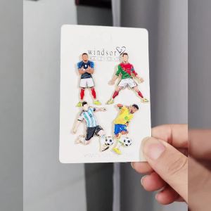 4/12 Chiếc Phiên Bản Thứ 7 Cầu Thủ Bóng Đá Men Thổ Cẩm Thiết Kế Thủ Môn Thể Thao Huy Hiệu Kim Loại Punk Lapel Pin Cho Quần Áo Món Quà Trang Sức