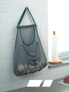 ถุงตาข่ายเก็บของ ถุงอเนกประสงค์ เหมาะสําหรับเก็บกระเทียม แบบแขวน ถุงตะข่าย สําหรับห้องครัว ความจุขนาดใหญ่