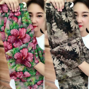 กางเกงขายาวทรงหลวมเอวสูงผ้าลินินสำหรับผู้หญิง กางเกงขายาวทรงหลวมสไตล์ฮาราจูกุระบายอากาศได้ดี กางเกงขายาวทรงหลวมสำหรับคุณแม่