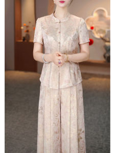 GUBODUO | Luxurious High-end Summer Commute Two-piece Set Short Sleeve Wide Leg Trousers
