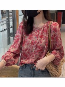 French Floral Chiffon Shirt