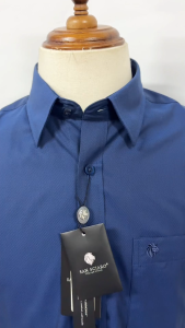 SAN SCIARO - Áo Sơ Mi Nam Tay Dài Màu Xanh Dương Sọc Dọc Form Regular Lai Bầu Việt Tiến Công Sở