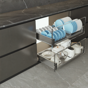 Nuomi | Soft-Close Drawer Style Kitchen Cabinet Dish Basket 304 Stainless Steel