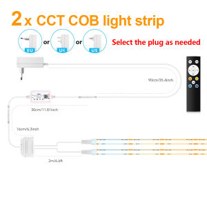 Guillermo | DC24V Smart COB LED Strip Light6/4/2pcs Lamp KitBT APP Control 3500K-6000K Color TemperatureRa90EU/US/UK