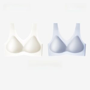 Herbal Origin Color Womens Bra Thin Strap Seamless Summer Thin Large Chest Appears Small Chest Gather Cool Sensation No Steel Ring