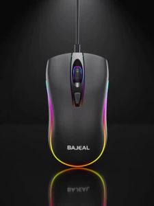 BAJEAL D1 Wired Gaming Mouse with 4D Effects Colorful Game Light for Computer Laptop Desktop USB Mouse